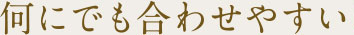 何にでも合わせやすい